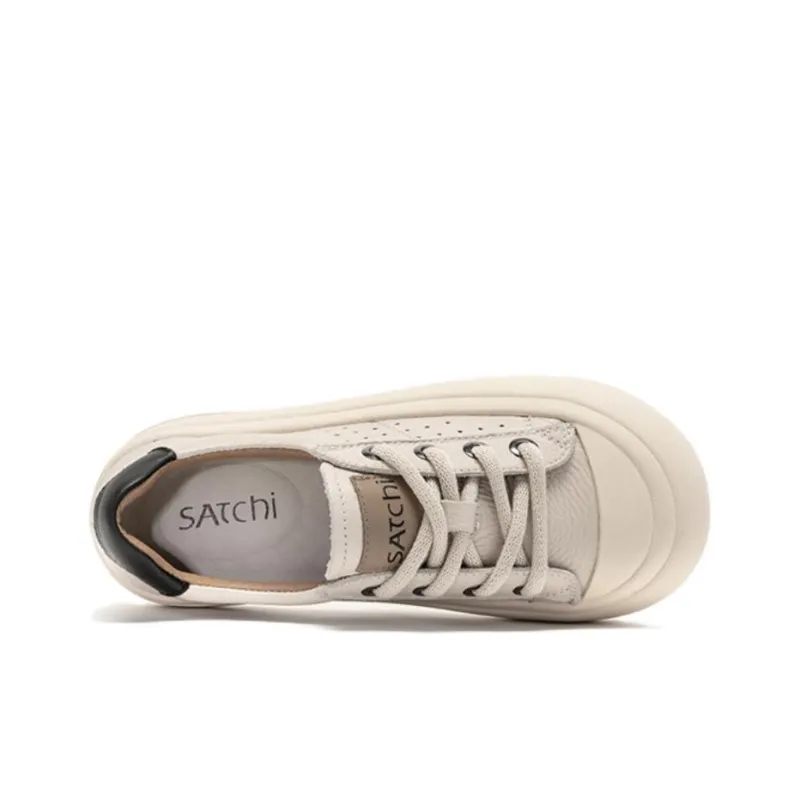 Satchi Low Top Skateboard Shoes Women's Ecru-4