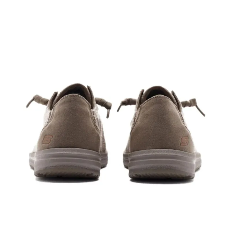 Skechers Melson Breathable And Lightweight Low Top Canvas Shoes Men's Brown-4