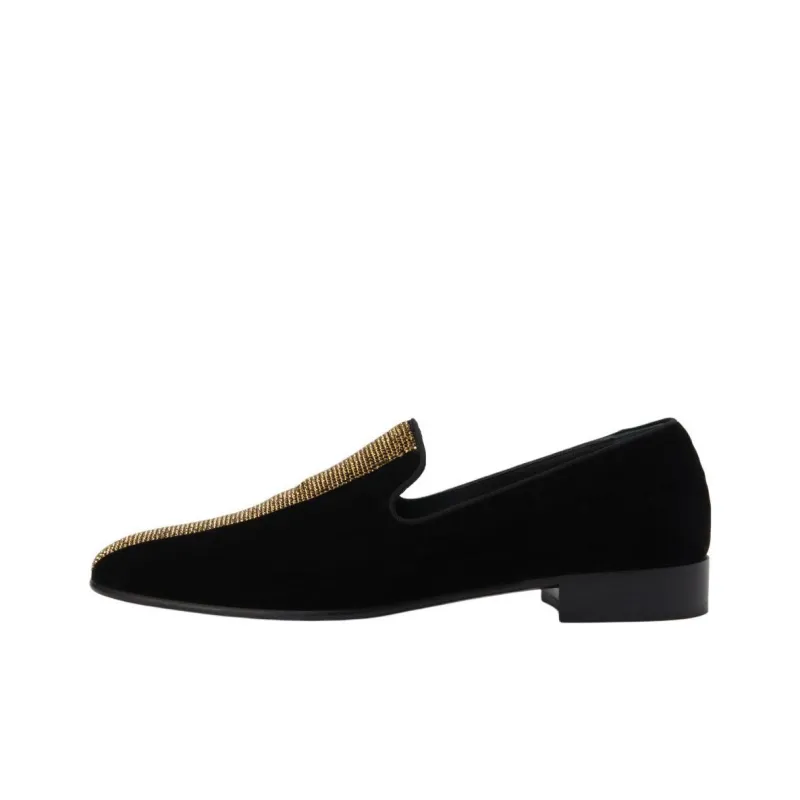 Giuseppe Zanotti Tuxedo Diamond Velvet Loafers-0