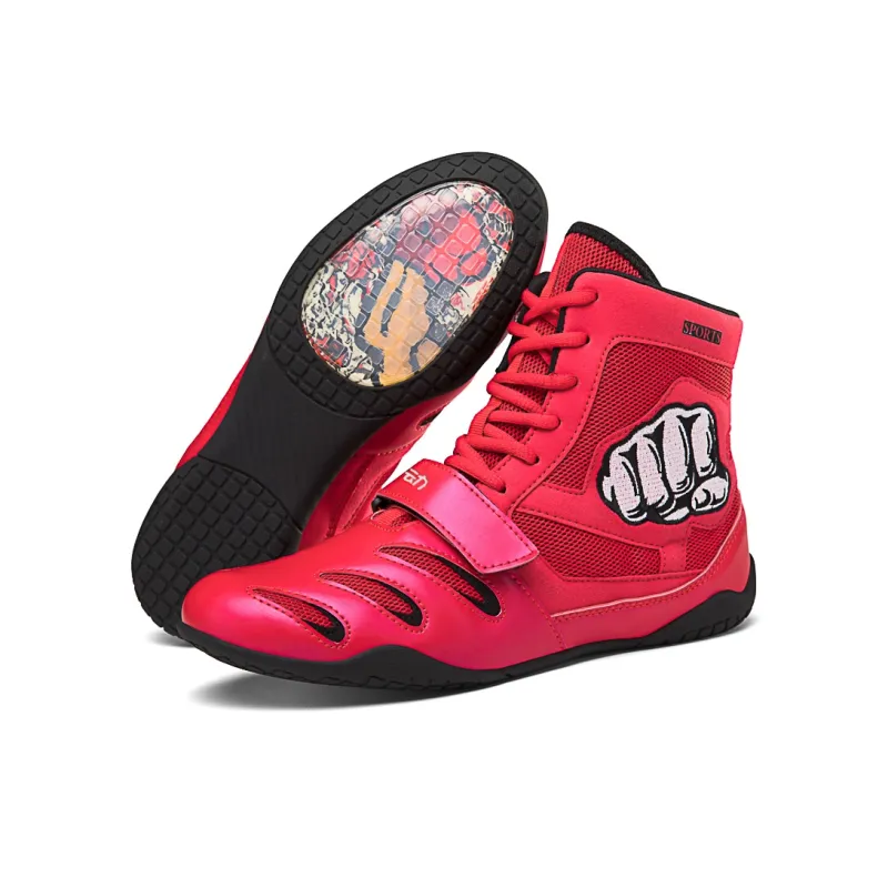 Locke Training Shoes Unisex High Top Red, Black-1