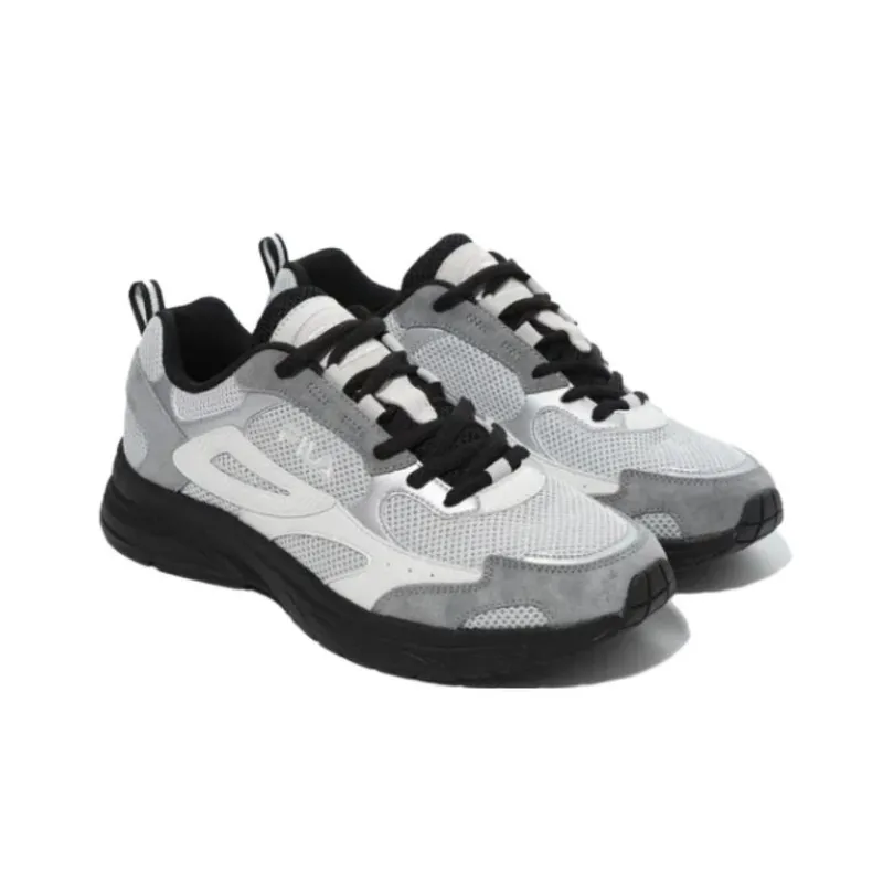 FILA Slip Resistant, Abrasion Resistant, Breathable Low Top Running Shoes Unisex Gray White Korean Style-2