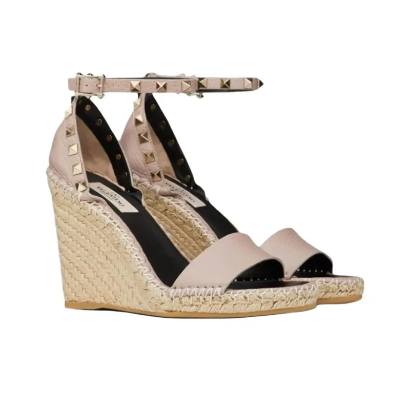 Valentino Garavani Double Rockstud 95mm Wedge Sandals-1