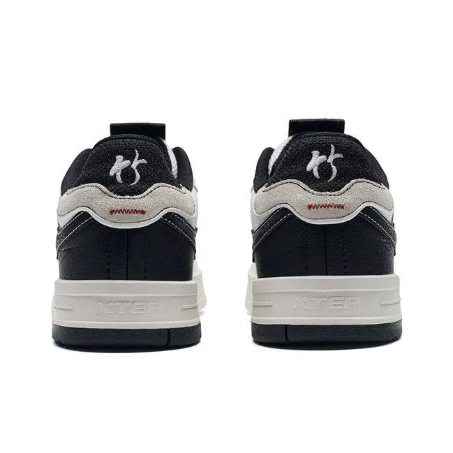 XTEP Thunder Dance STEP 1 Lightweight Low Top Skateboard Shoes Women's Black/Sail White-5