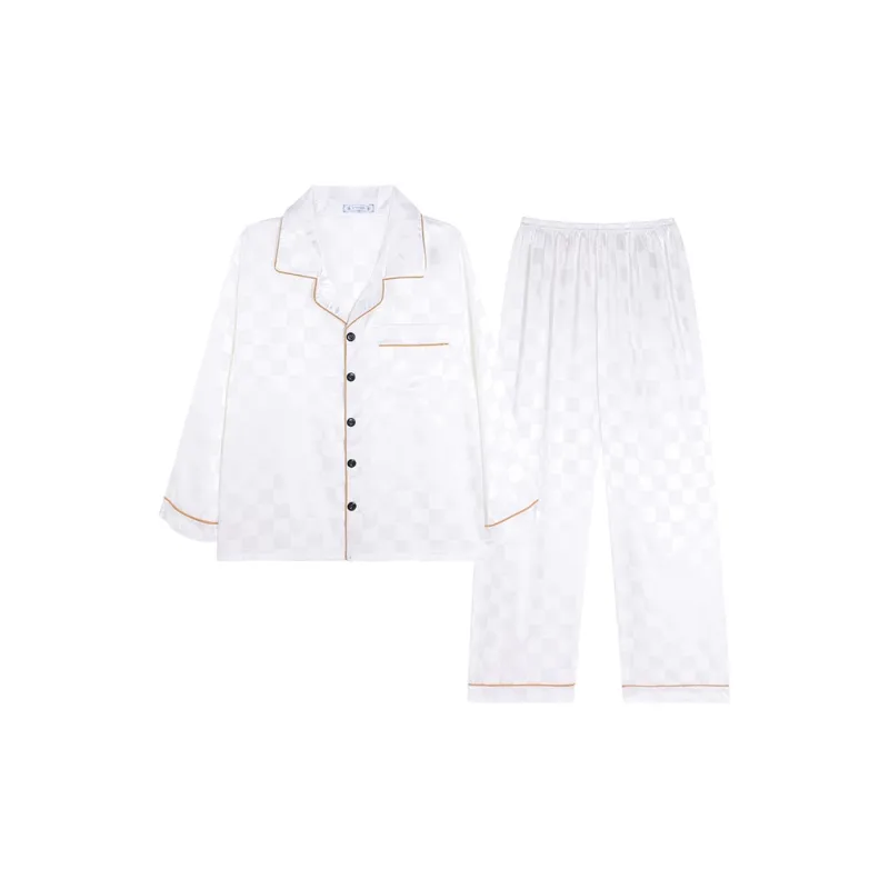 Qiao Ni Tong Pajama Set Men's White-0