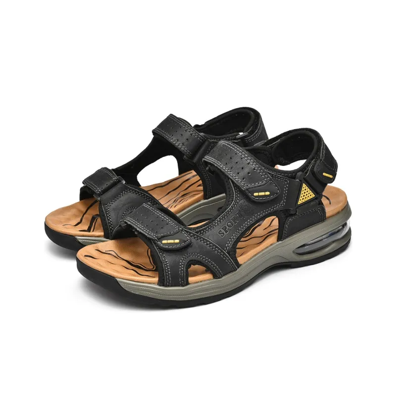 LAORENTOU Beach Sandals Men Black/Khaki/Dark Brown-2