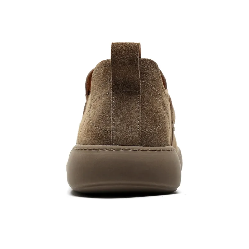 MODENGPAN Men's Casual Shoes Men Low Top Brown-8