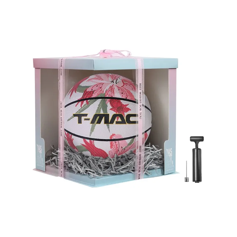 T-Mac Maddie Floral Collection PU Basketball Red White Size 7 Training Unisex-5