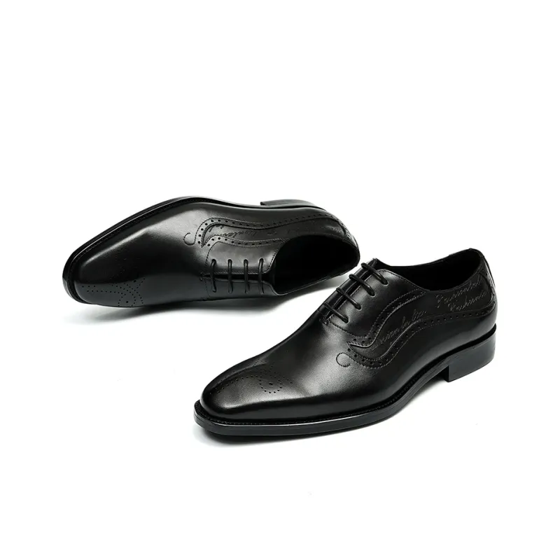 ASTON M.JAZZ Dress Shoes Men Low Top Black/Coffee-9