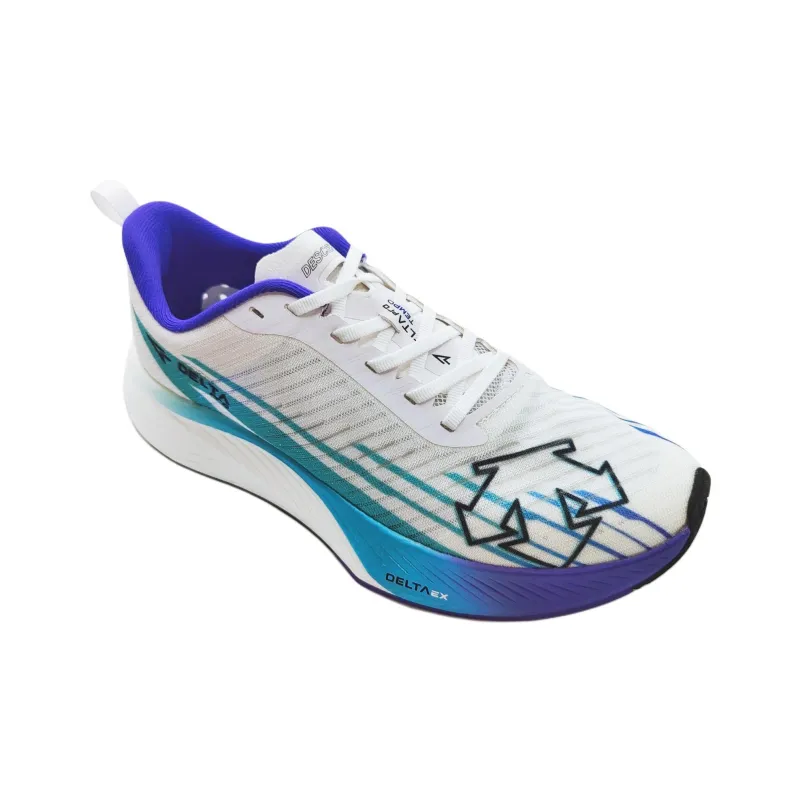 DESCENTE DELTA Cushioned Slip-Resistant Breathable Rebound Low-Top Running Shoes Unisex White Blue-2