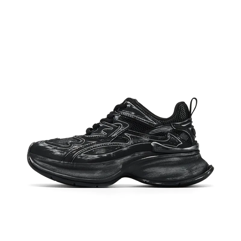 GG CC Chunky Sneakers Women's Low Top Silver/Black-3