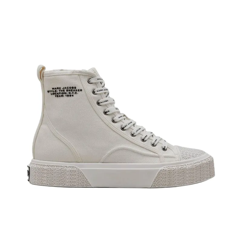 MARC JACOBS High Top Canvas Shoes Unisex White-1