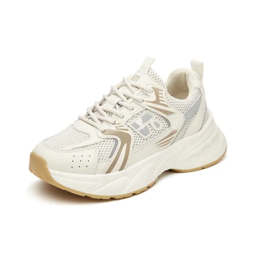 EXULL Q Chunky Sneakers Women's Low-Top Khaki/Off White