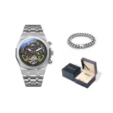 Silver Case Black Dial Dynamic Yellow
