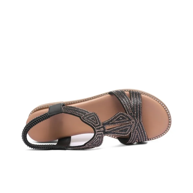 Golden Silk Rabbit Strap Sandals Women's-1