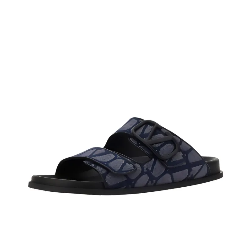 Valentino VLogo Plaque Slip On Sandals-2
