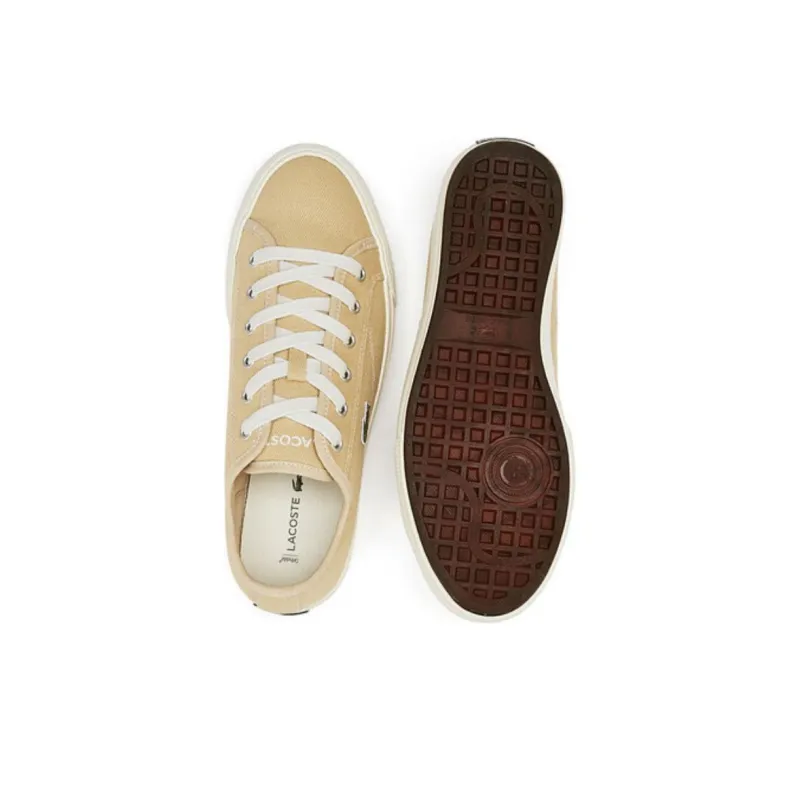LACOSTE Low Top Canvas Shoes Men's Light Brown-4