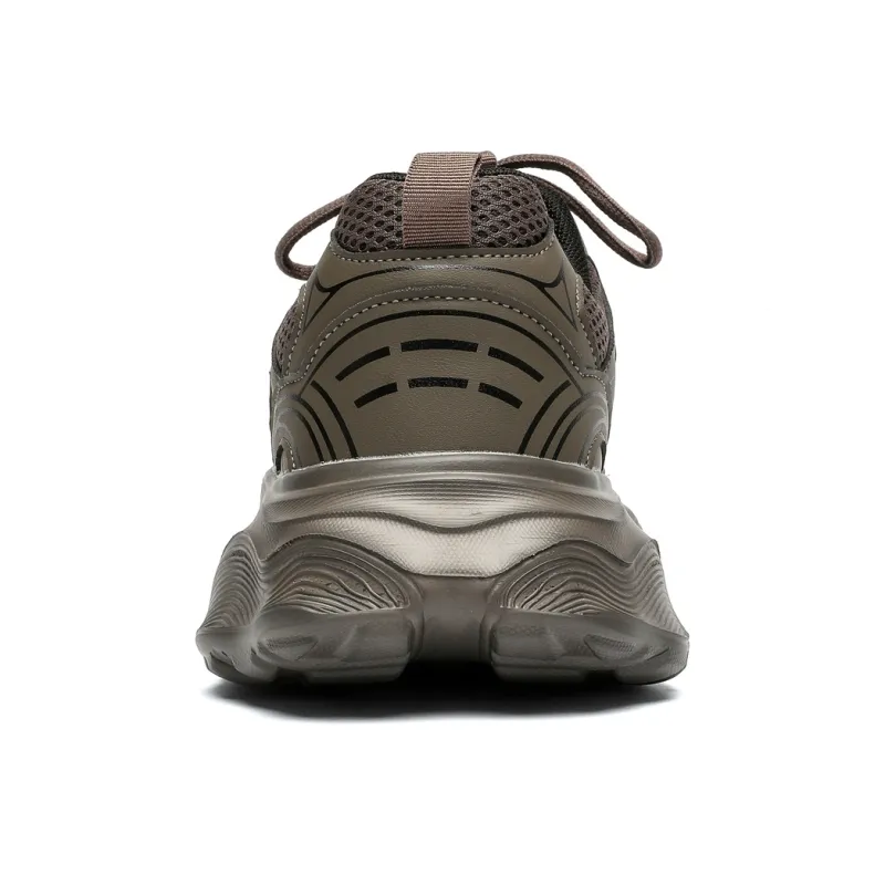 Feiyue Anti-Slip Wear-Resistant Low-Top Chunky Sneakers Men's Dark Brown-4