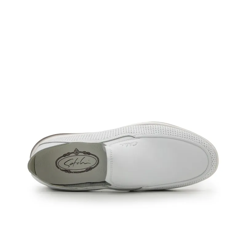 Satchi Casual Slip on Loafers Men's White-3