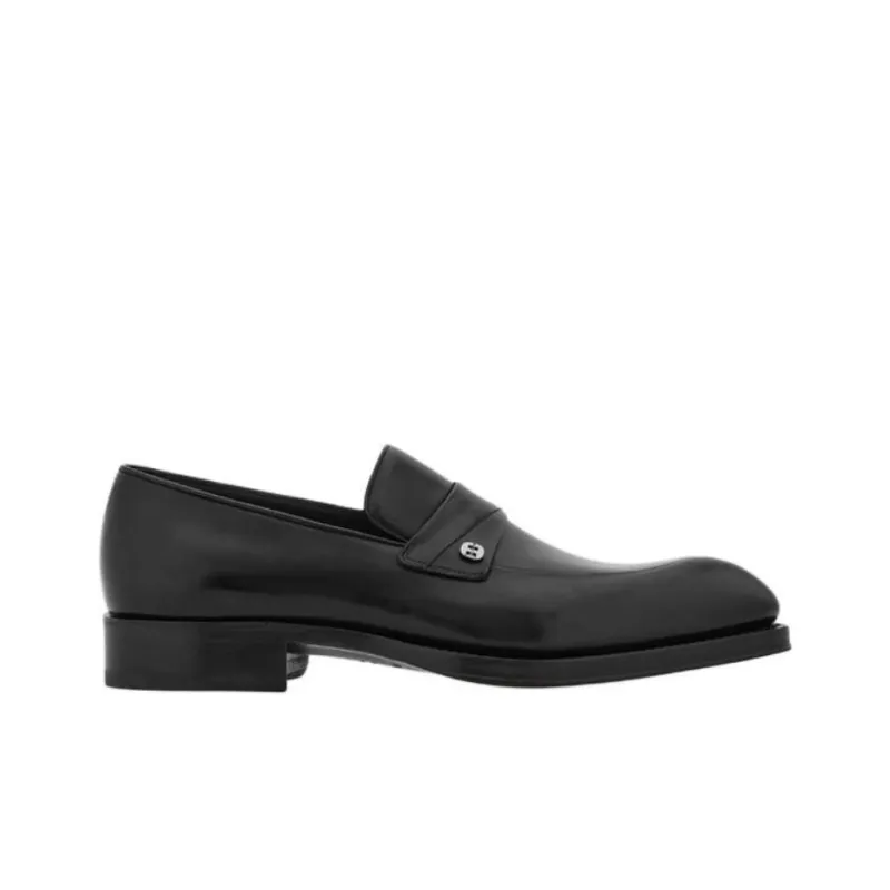 FERRAGAMO Tramezza Almond-toe Leather Loafers-1