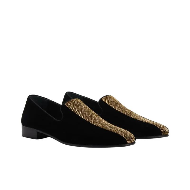 Giuseppe Zanotti Tuxedo Diamond Velvet Loafers-2