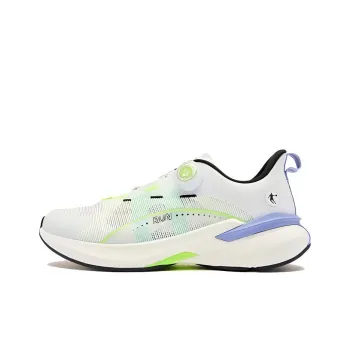 QIAODAN Anti Slip And Wear Resistant Breathable Low Top Sprint Running Shoes Men's Jordan White Phantom Green