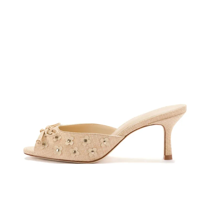 Larroude Slip-Resistant Slide Slippers Women's Beige-0