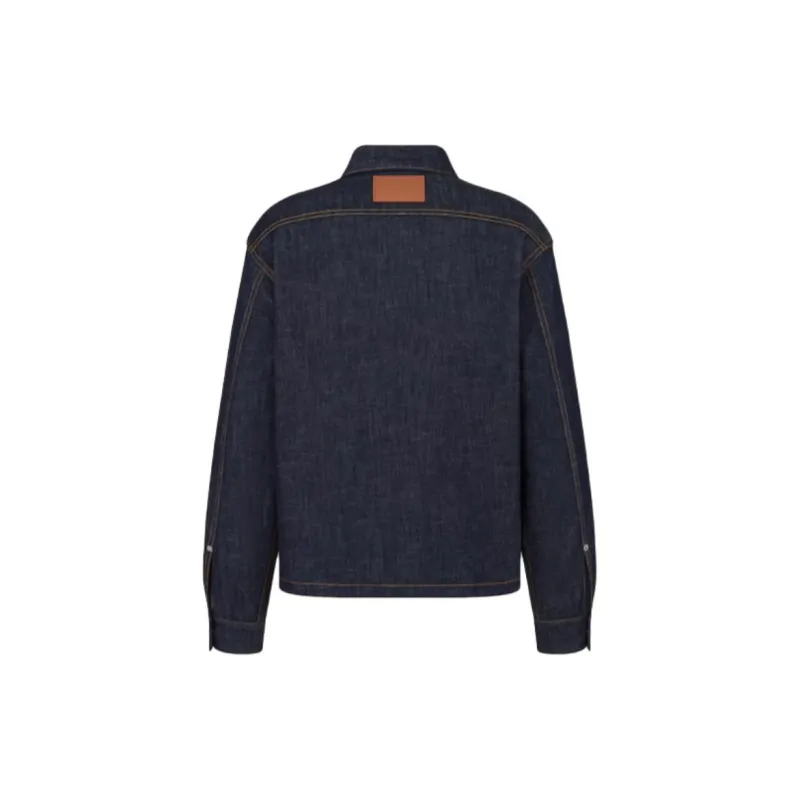 DIOR Logo Patch Buttoned Denim Jacket-1