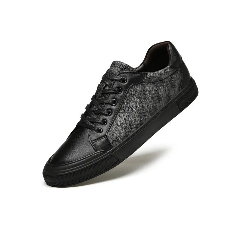 LAORENTOU Men's Casual Shoes Men Low Top Black Gray/Black Brown-1