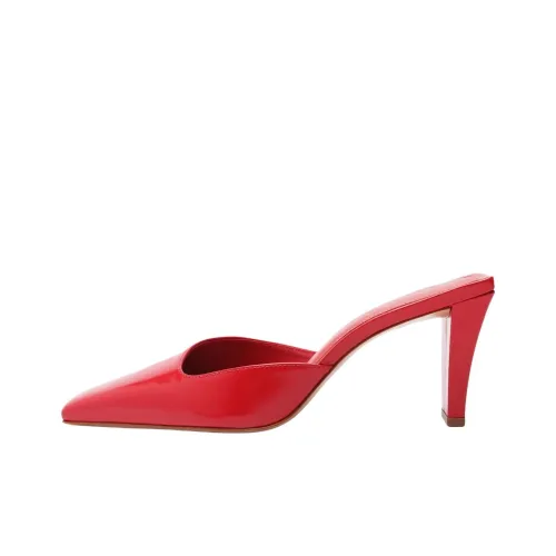 Schutz Closed Toe Slippers 8cm Women's Red