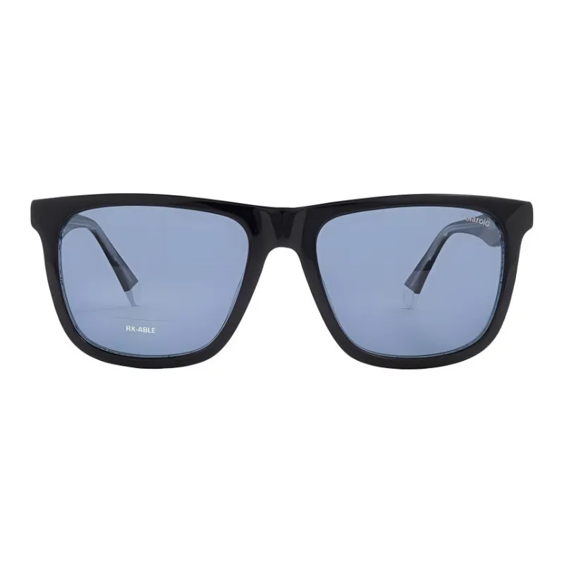 Polaroid Acetate Square Sunglasses Men's Black Crystal-1