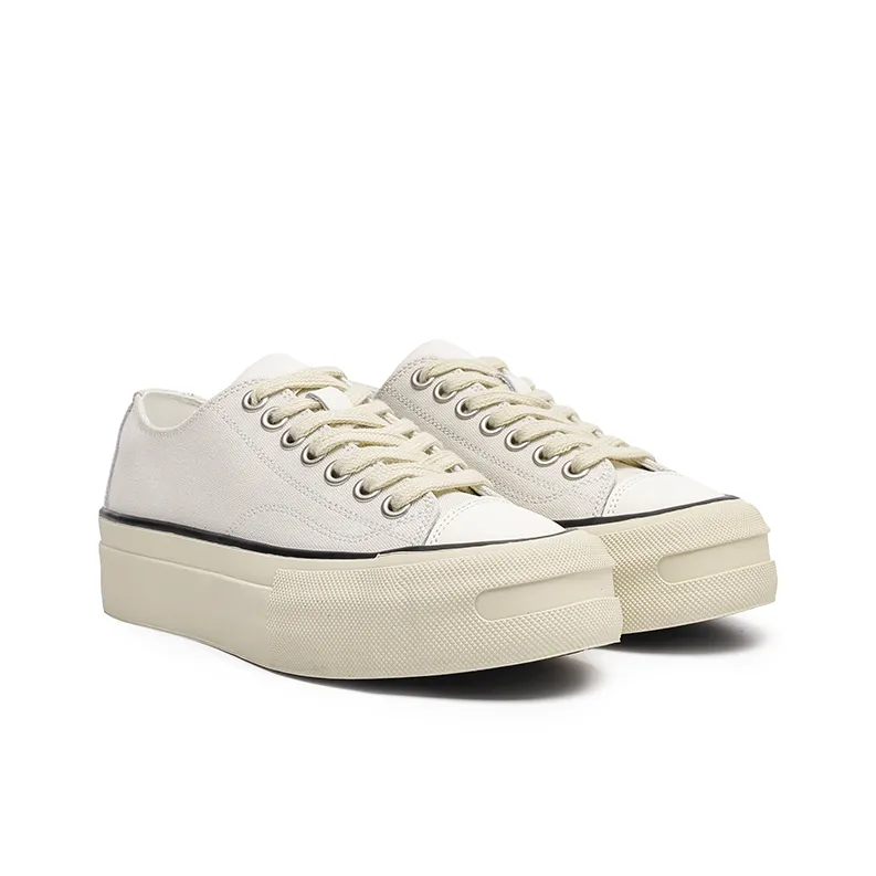 Angelmi Low Top Skateboard Shoes Unisex Gray White-2