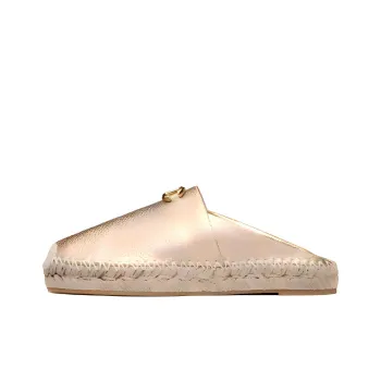 Valentino Garavani VLogo Metallic Leather Mules