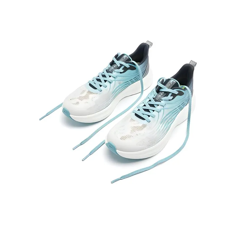 QIAODAN Wear Resistant Slip Resistant Low Top Casual Running Shoes Men's White Blue-2