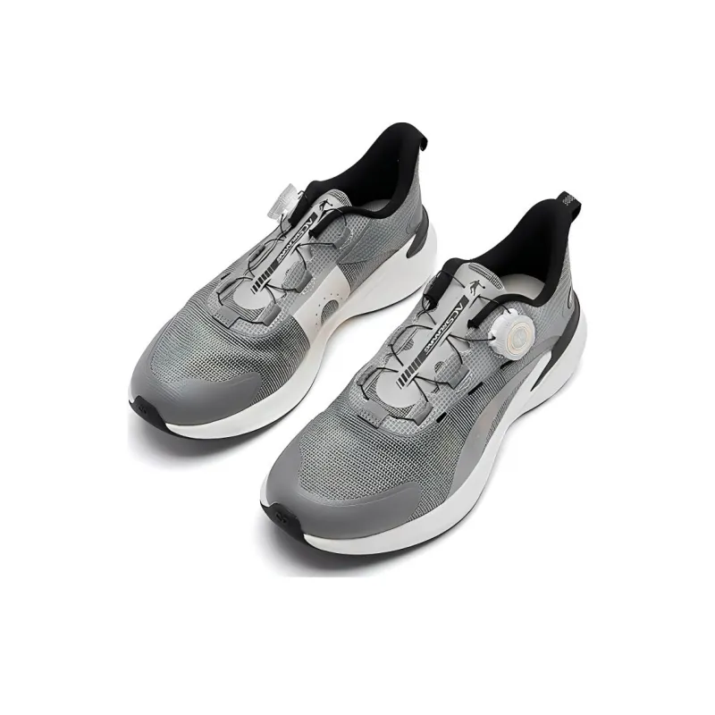 QIAODAN Wear Resistant Breathable Slip Resistant Low Top Sprint Running Shoes Men's Antique Porcelain White Silent Gray-2