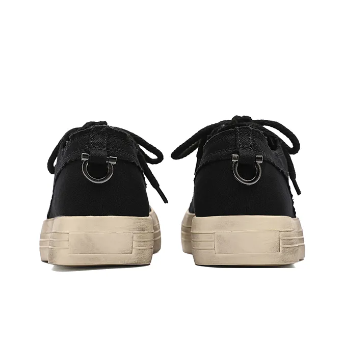 Angelmi Wear-Resistant Low-Top Skateboard Shoes Men's Black-3