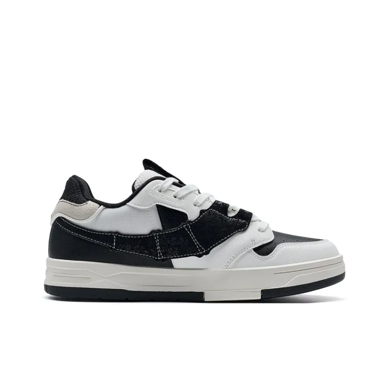 XTEP Thunder Dance STEP 1 Lightweight Low Top Skateboard Shoes Women's Black/Sail White-6