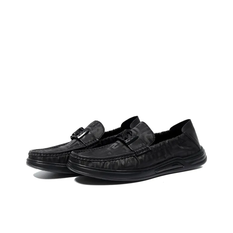 Bansley Soft Sole Versatile Gommino Loafers Men's Black-1