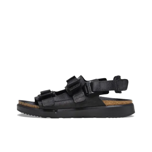 Birkenstock Shinjuku Natural Leather Textile Sandals 'Black'