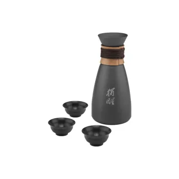ALOCS Outdoor Water Equipment Flask 350ml Camping Aluminum Alloy, Beech Wood