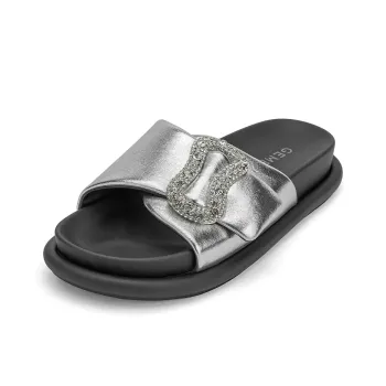 GEMEIQ PU Polyurethane Stitching Rhinestone Quiet Slip Resistant Slide Slippers Women's