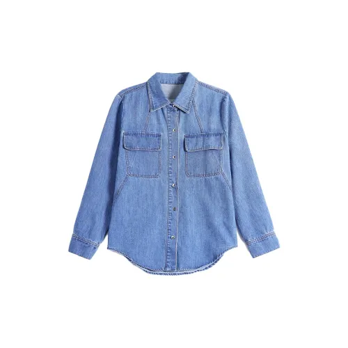 Baoye Denim Jackets Women's Dark Sky Blue