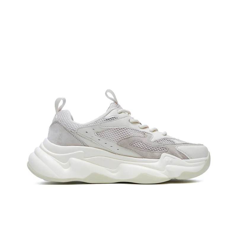 JEEP SPIRIT Abrasion Resistant, Breathable, Lightweight, Height Increasing Low Top Chunky Sneakers Men's White-1