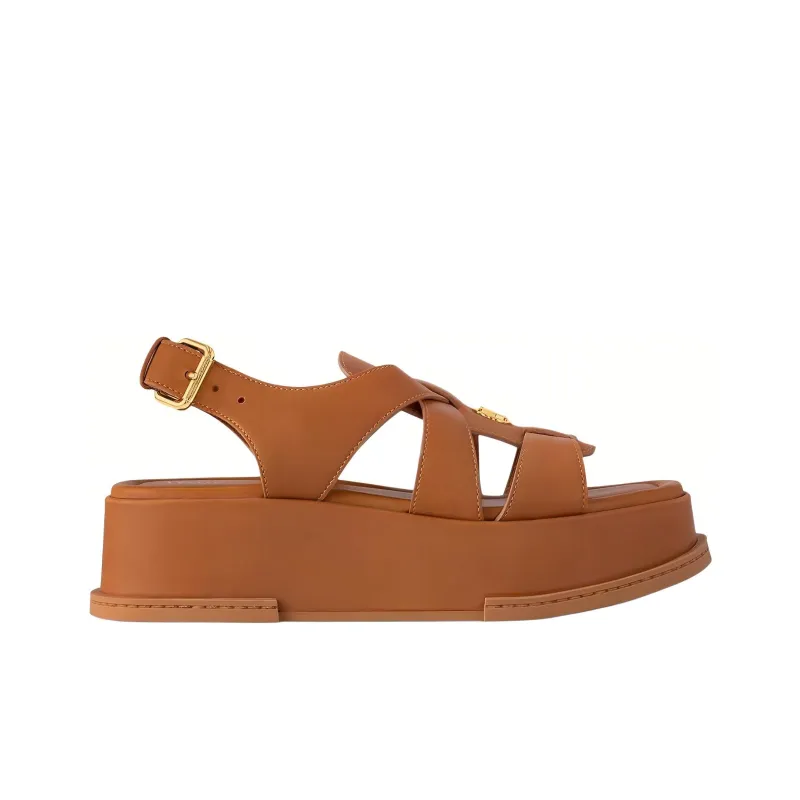 LOUIS VUITTON Strap Sandals 5cm Women's Brown-1