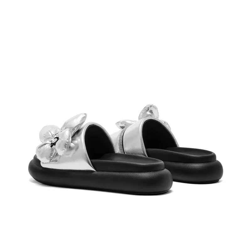 C°BANNER PU Polyurethane Slip Resistant Slide Slippers Women's Silver-2