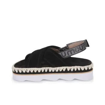 MOU One Strap Sandals 5cm Women's Black