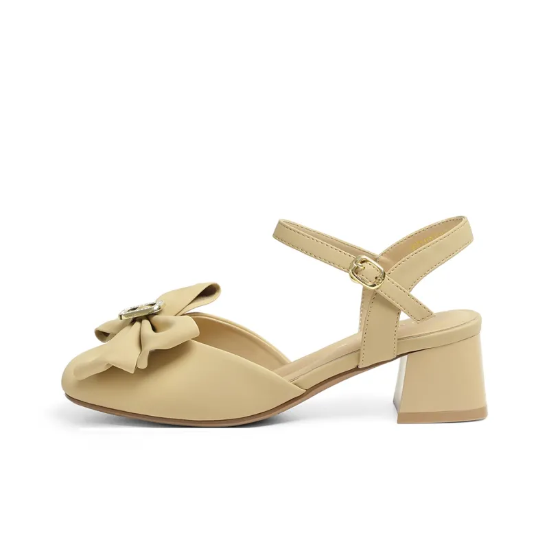 RED DRAGONFLY Casual Shoes Fashion Apparel Shoes Roman Sandals 5.5cm Heel Women's Black/Ecru/Apricot-11
