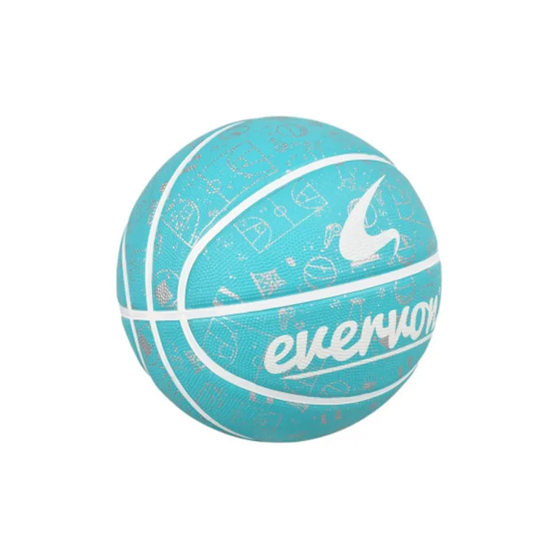 EVERVON Rubber Basketball Blue White Size 5 Training Kids'-0