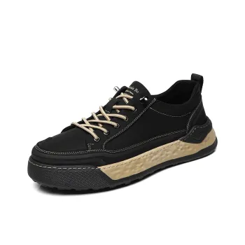 OCEANIA ROO Slip Resistant Lightweight Height Increasing Low Top Casual Shoes Men's Black