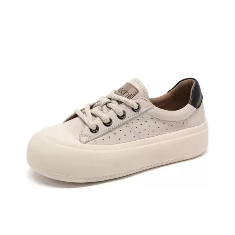 Satchi Low Top Skateboard Shoes Women's Ecru-0
