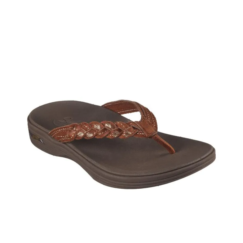 Skechers Arch Fit Abrasion Resistant Slip Resistant Flip Flops Women's Brown-2